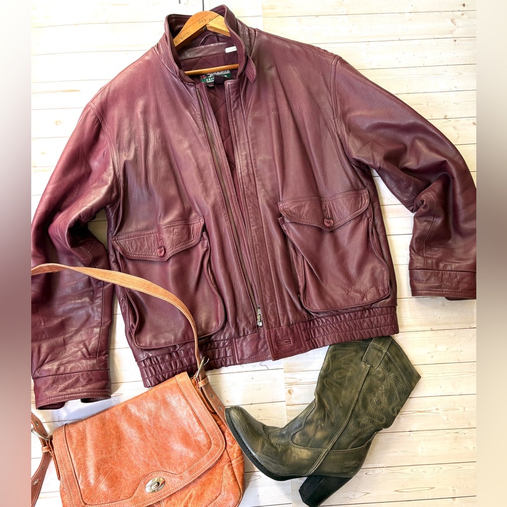 Vintage Nordstrom Leather bomber jacket